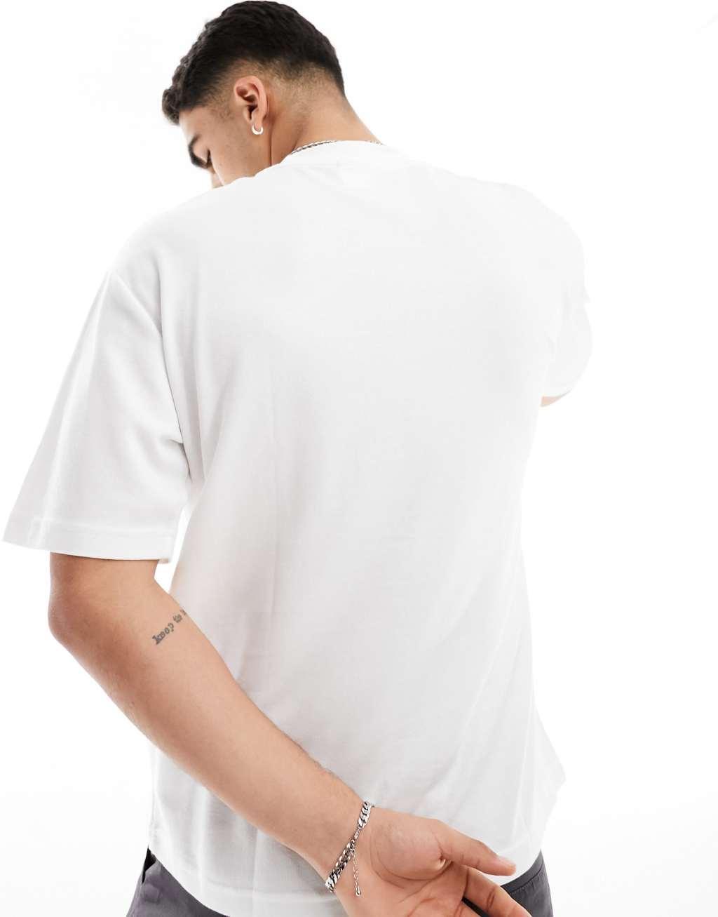 Selected Homme oversized boxy T-shirt in white Product Image
