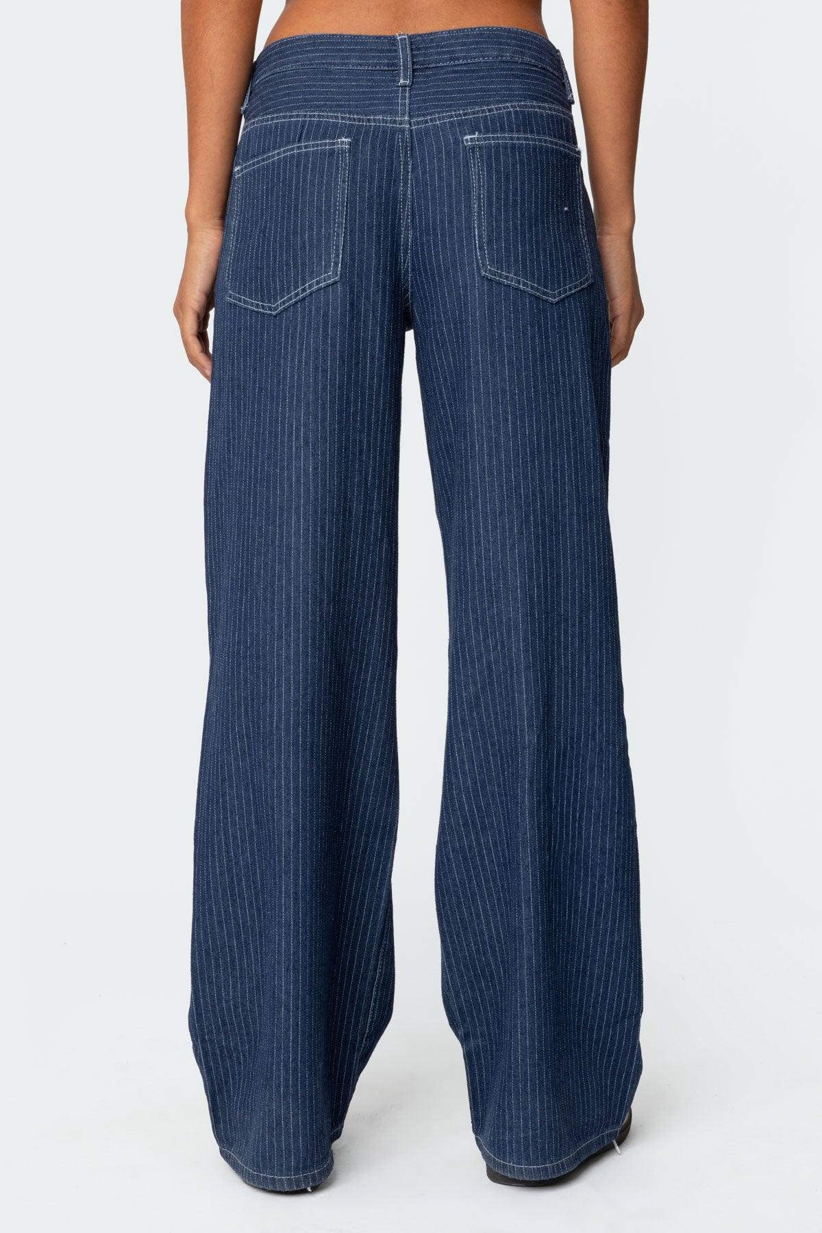 Pinstripe Low Rise Jeans Product Image
