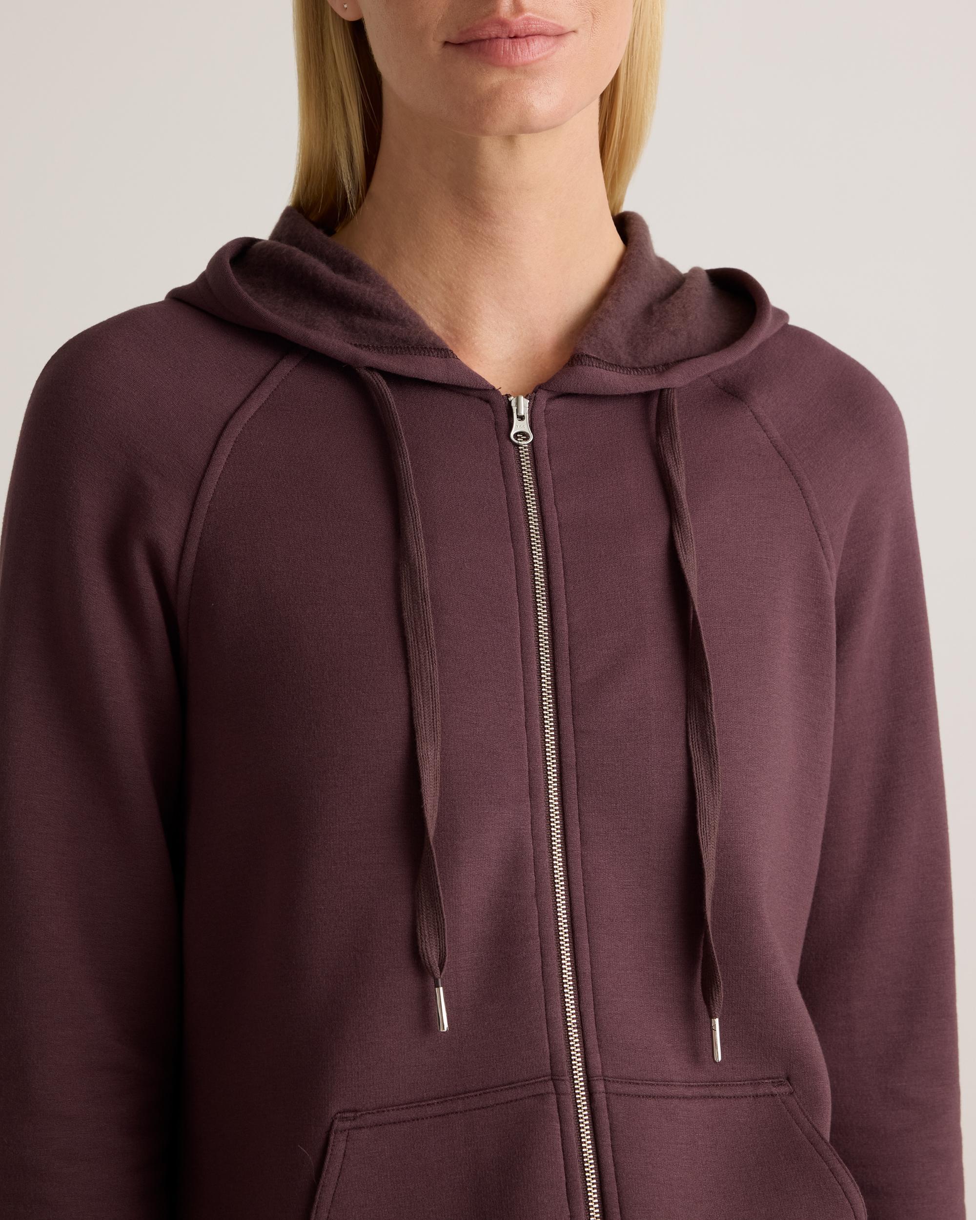 Quince | Women's SuperSoft Fleece Zip Up Hoodie Lenzing Modal Product Image