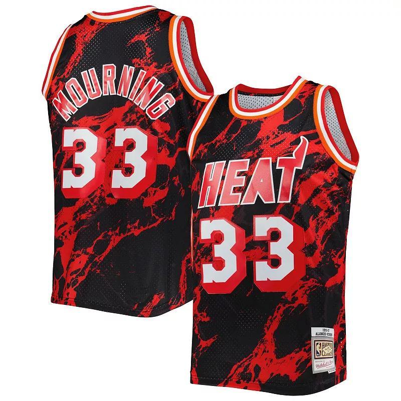 Mens Mitchell & Ness Alonzo Mourning Miami Heat 1996/97 Hardwood Classics Marble Swingman Jersey Product Image