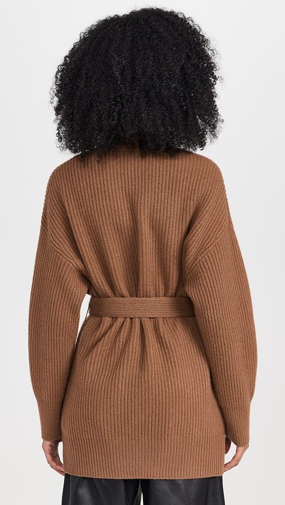 Vince Leather Belt Ribbed Cardigan | Shopbop Product Image