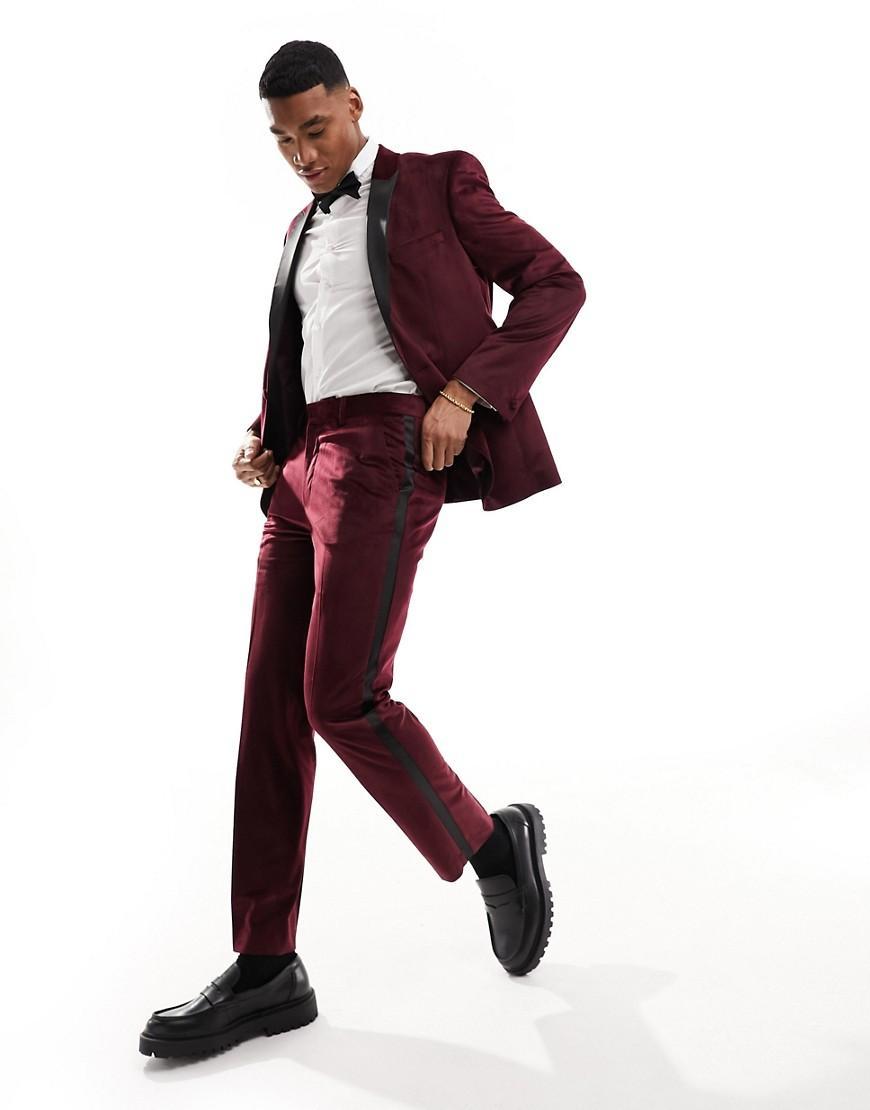 ASOS DESIGN slim tuxedo suit pants Product Image