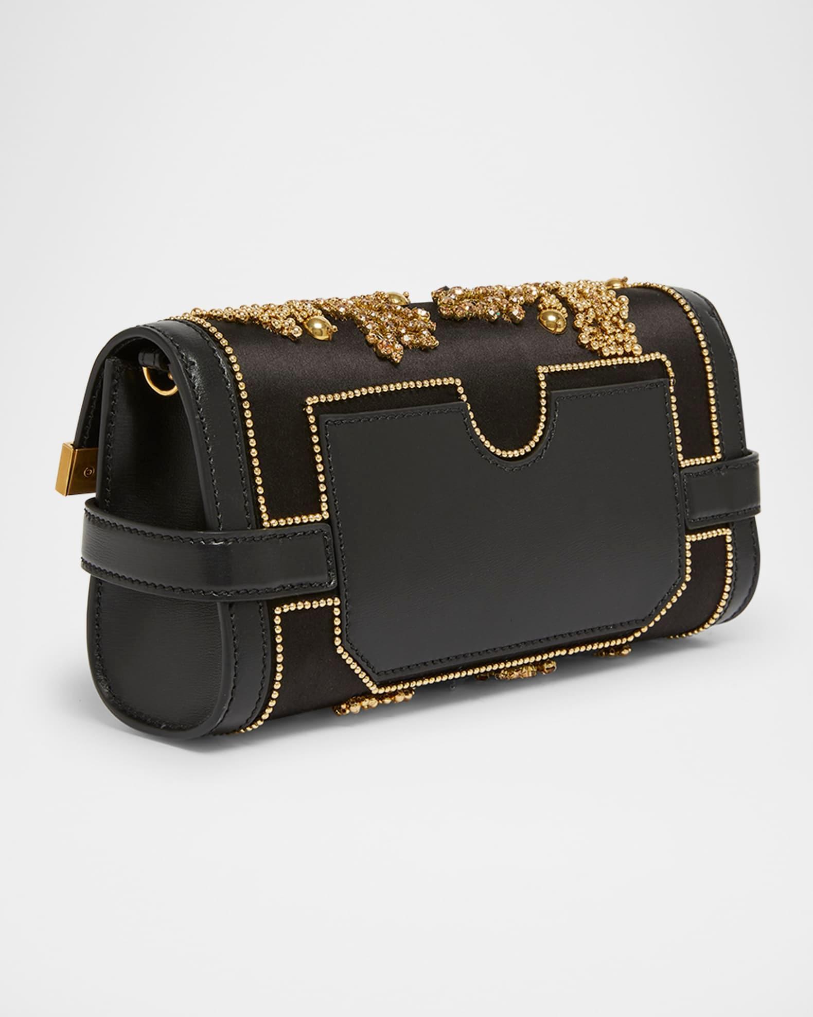 B-Buzz Beaded Pouch Shoulder Bag in Satin and Leather Product Image