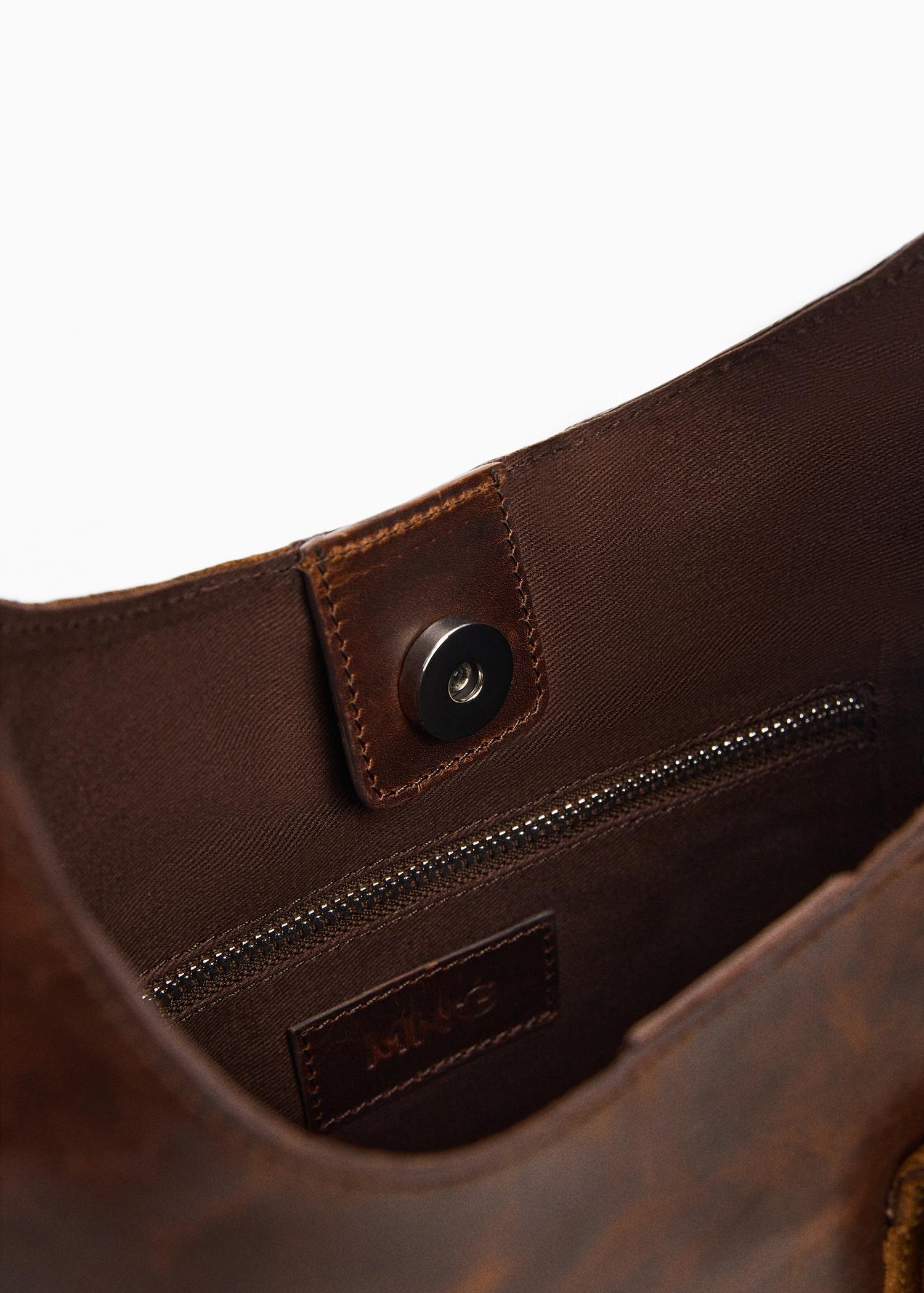Patchwork leather bag - Women | MANGO USA Product Image