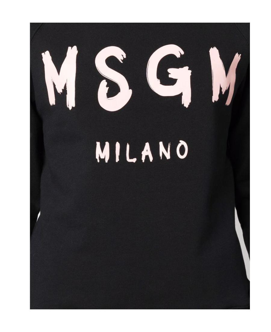 MSGM Round-necked Logo Sweater In Black Product Image