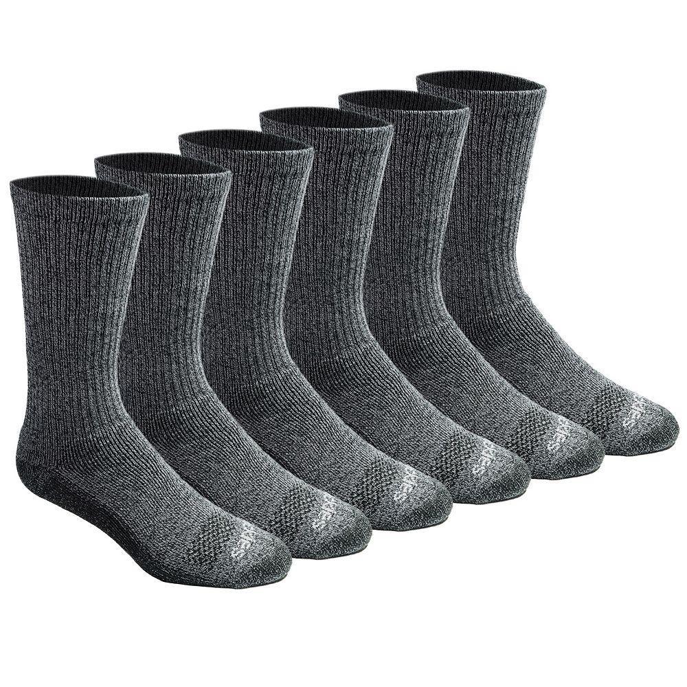 Men's Dickies 6-pack Dri-Tech Comfort Moisture-Control Crew Socks, Size: 6-12, Black Marl Product Image