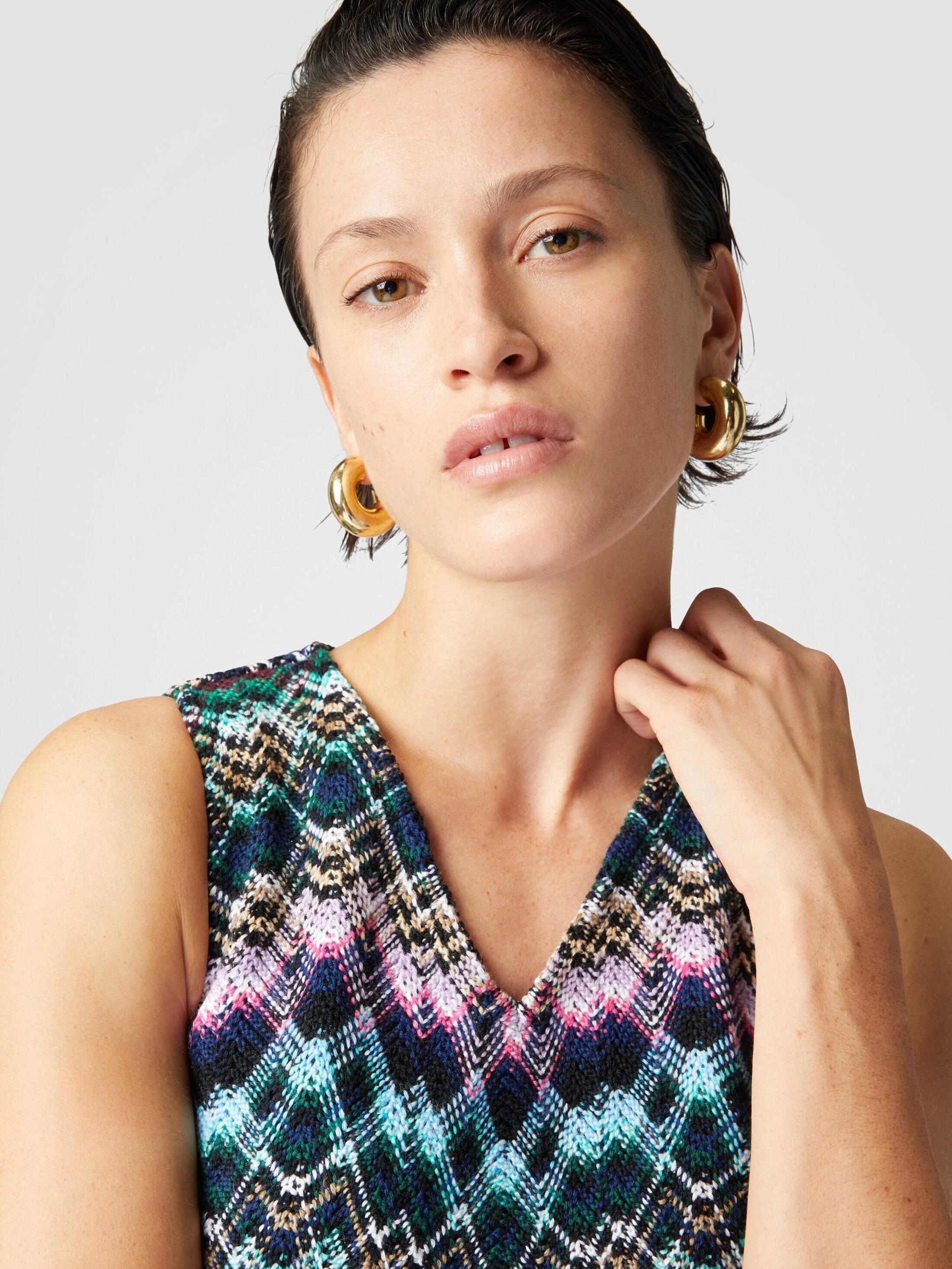 Sleeveless mini-dress in wool and cotton Product Image