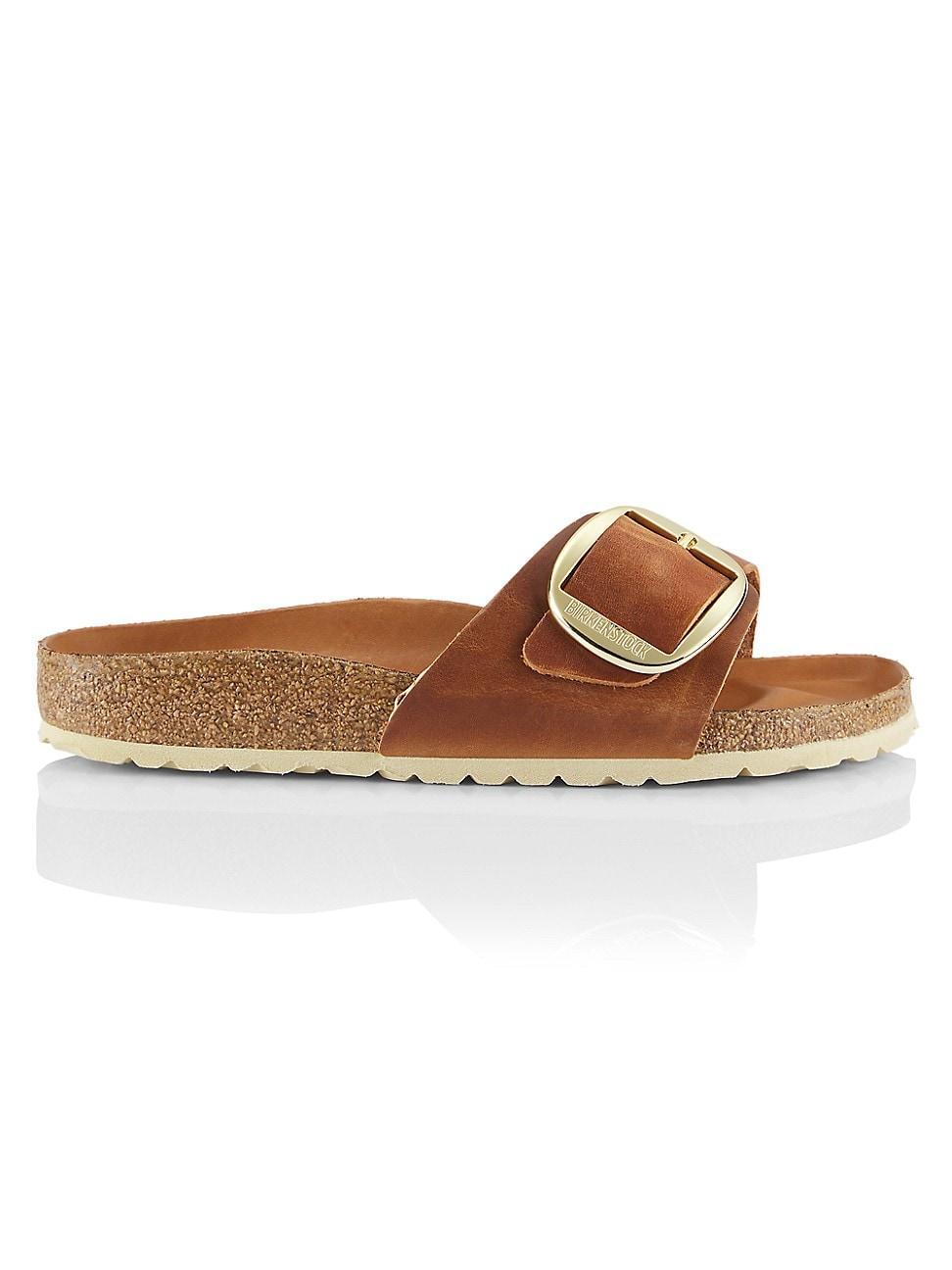 Birkenstock Womens Madrid Big Buckle Detail Oiled Leather Sandals Product Image