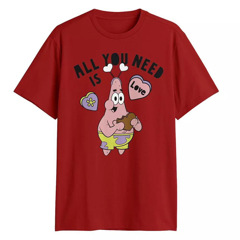 Men's Nickelodeon SpongeBob SquarePants Patrick All You Need Is Love Graphic Tee, Size: XL, Red Product Image