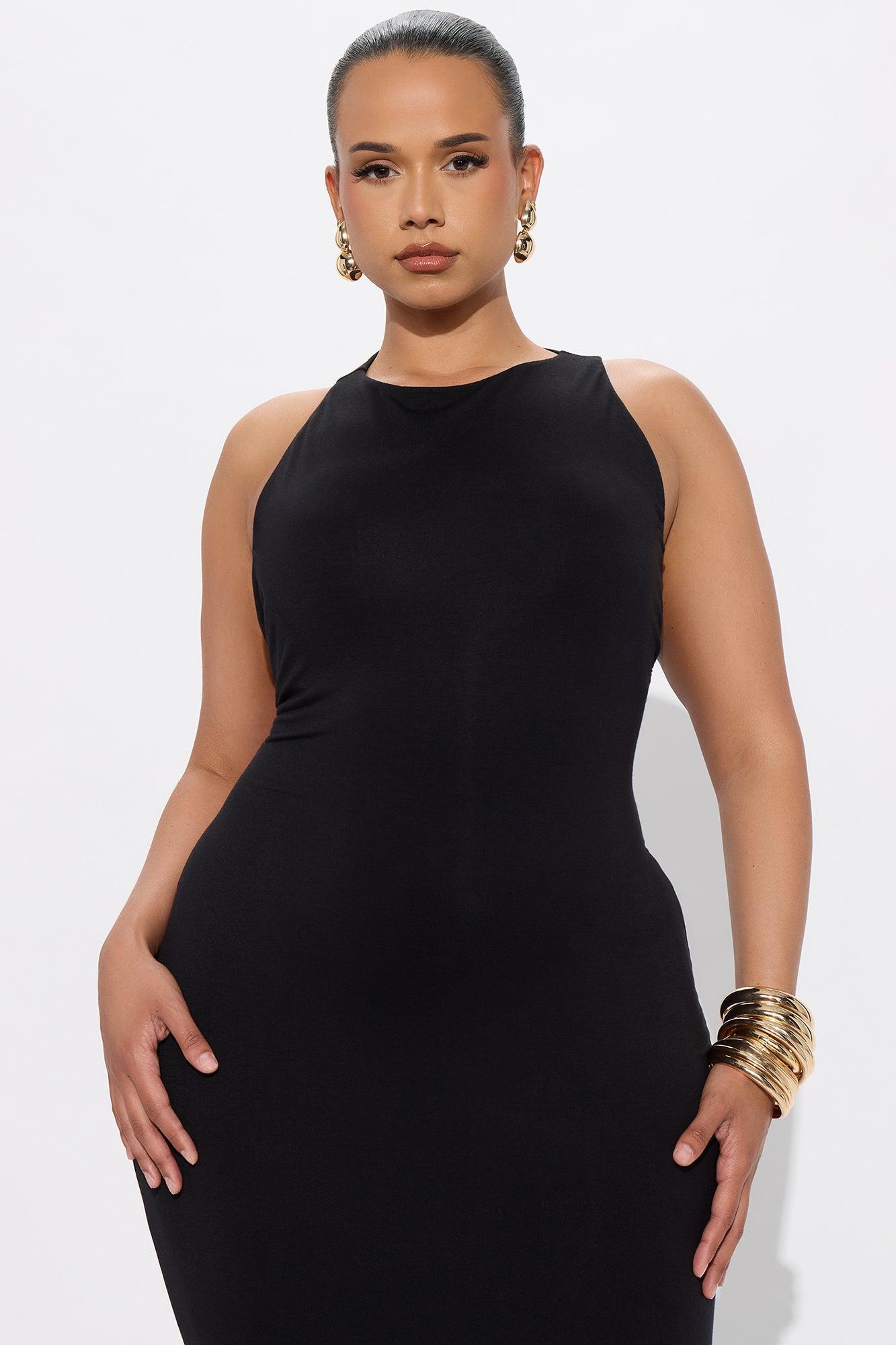Melodie Double Lined Cut Out Maxi Dress - Black Product Image