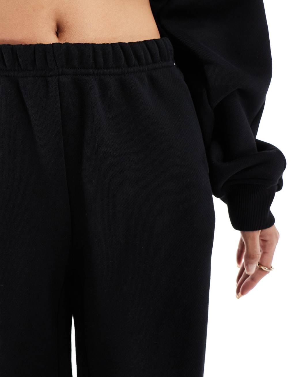 The Couture Club washed essentials straight leg sweatpants in black  Product Image
