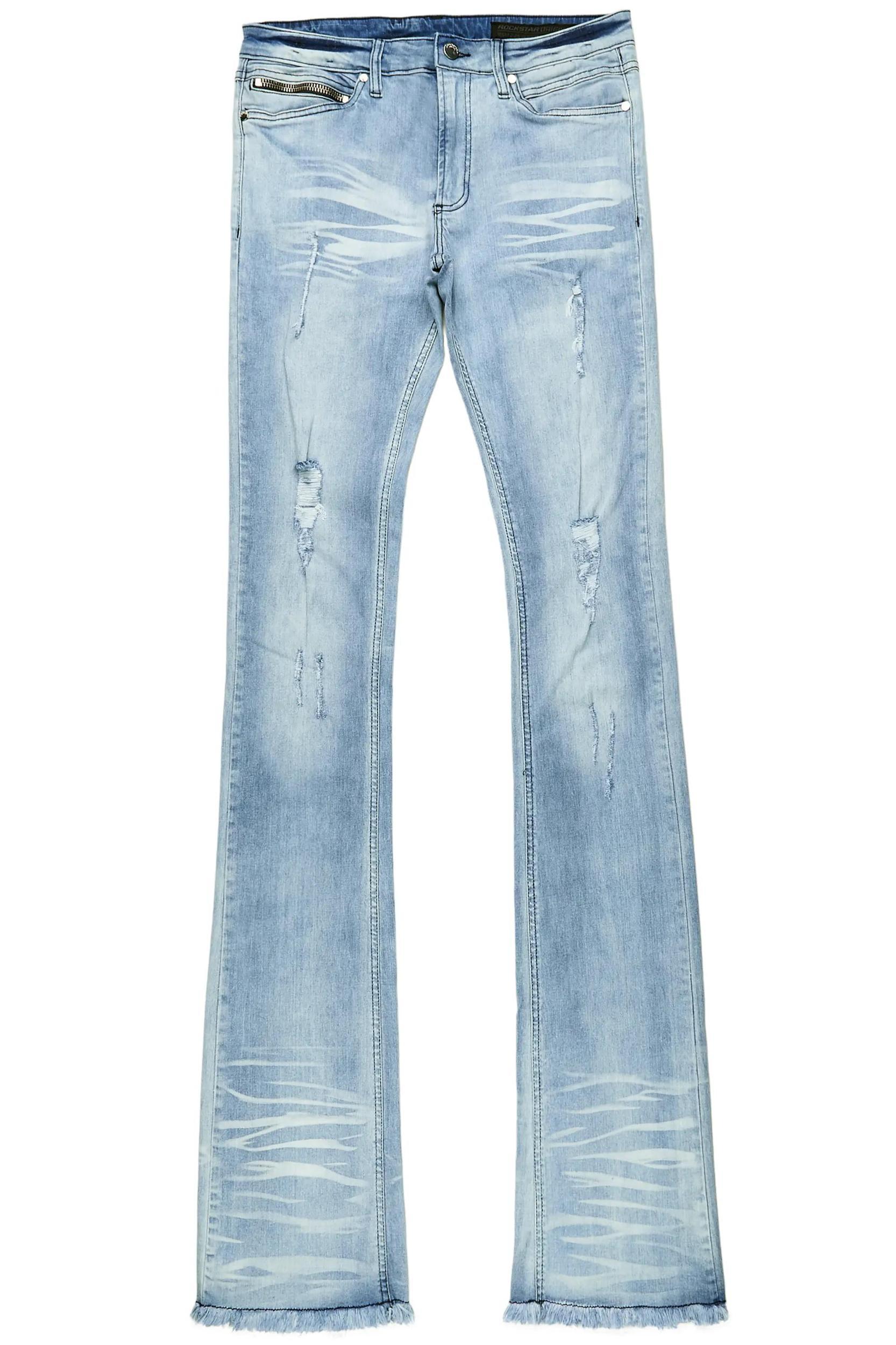 Faby Light Blue Super Stacked Flare Jean Male Product Image