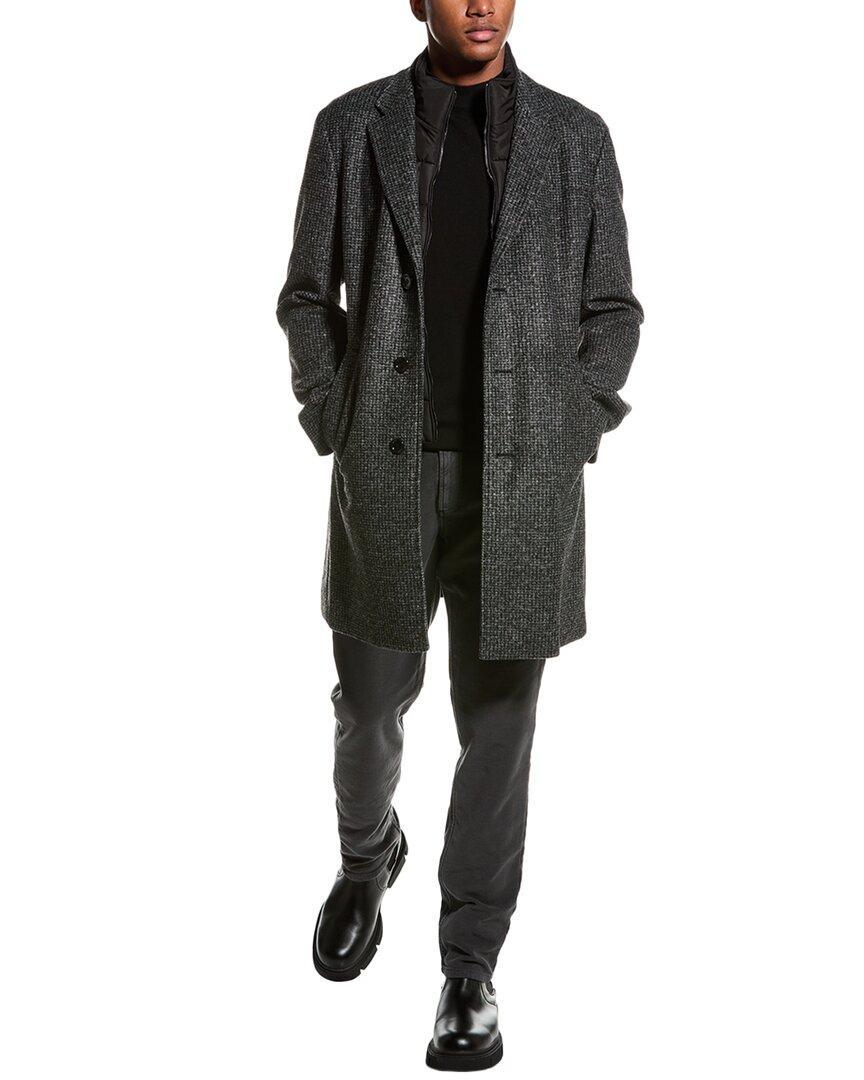 HUGO BOSS Boss  Hyde Wool-blend Peacoat In Black Product Image