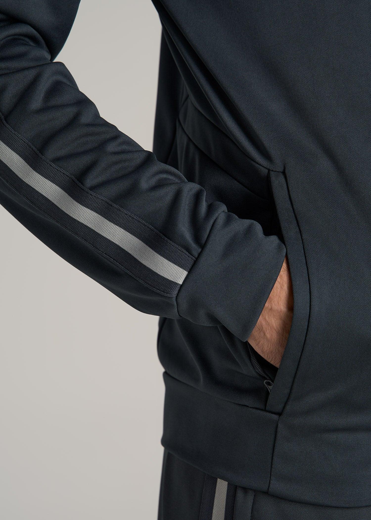 Athletic Stripe Tall Men's Jacket in Storm Grey Stripe Male Product Image
