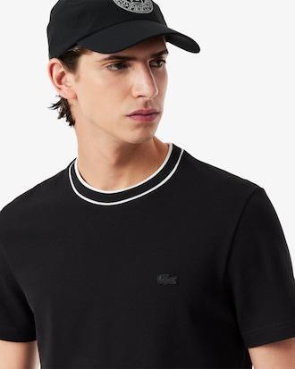 Stretch Piqué Stripe Collar T-shirt Product Image