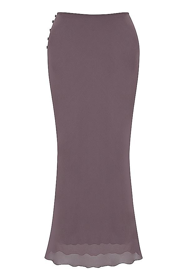 Dyana  dark mauve bias cut maxi skirt Product Image