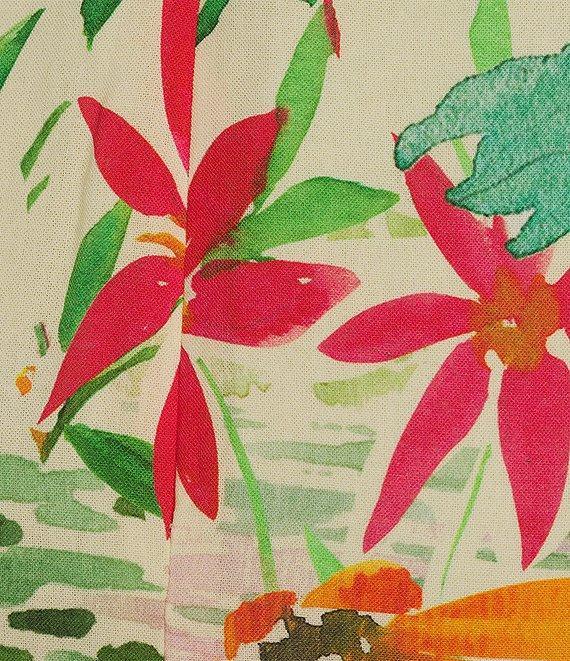 Delaney Tropical Printed Linen Wrap Front Coordinating Skirt Product Image