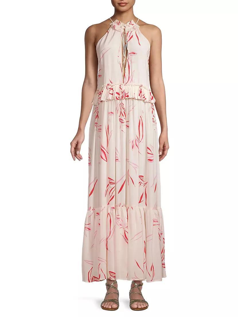 Summer Reverie Alegra Keyhole Crêpe De Chine Maxi Dress Product Image