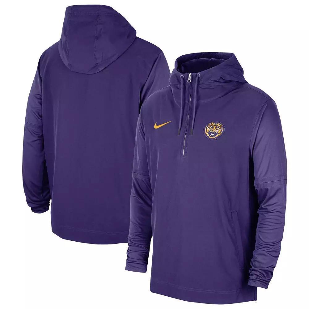 Men's Nike Purple LSU Tigers 2023 Sideline Player Quarter-Zip Hoodie Jacket, Size: XL Product Image