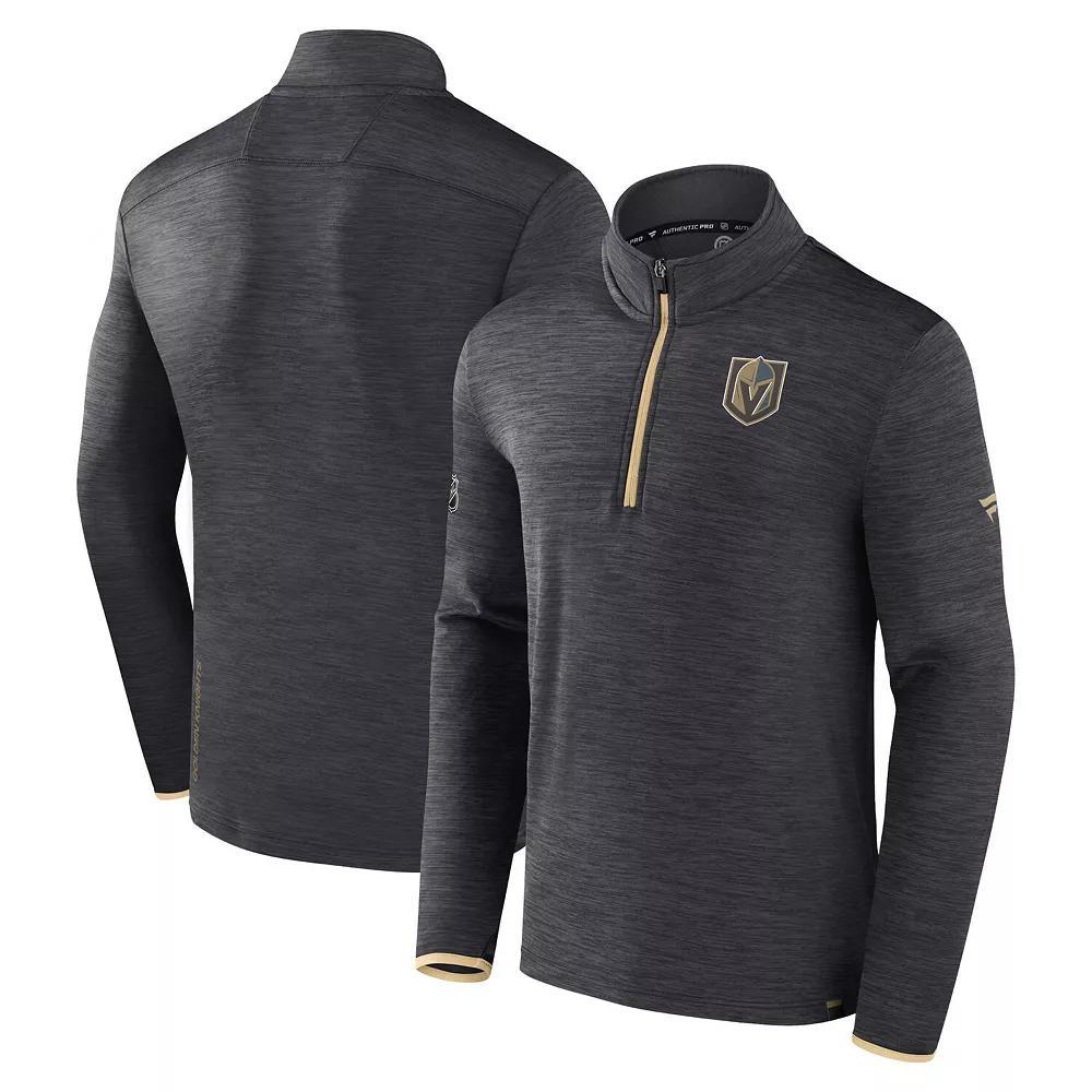 Men's Fanatics Branded  Heather Navy Washington Capitals Authentic Pro Quarter-Zip Pullover Top, Size: 3XL, Blue Product Image