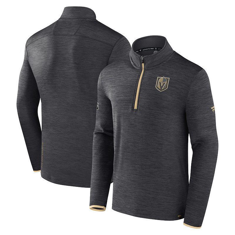 Men's Fanatics Branded  Heather Navy Washington Capitals Authentic Pro Quarter-Zip Pullover Top, Size: 3XL, Blue Product Image