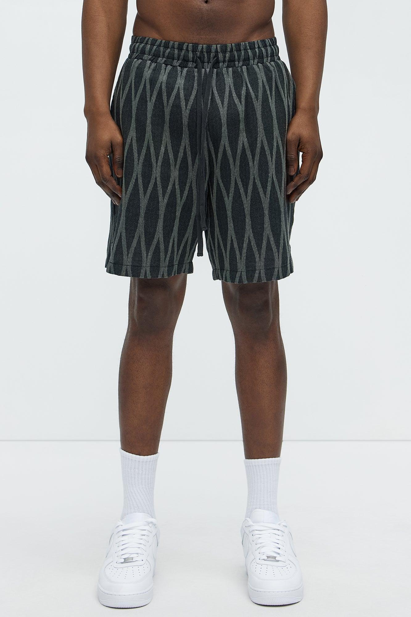 Waved Lines Shorts - Black/combo Product Image