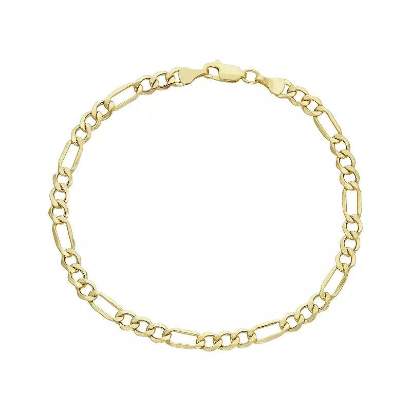 Mens 10k Gold 4.65 mm Figaro Chain Bracelet Product Image