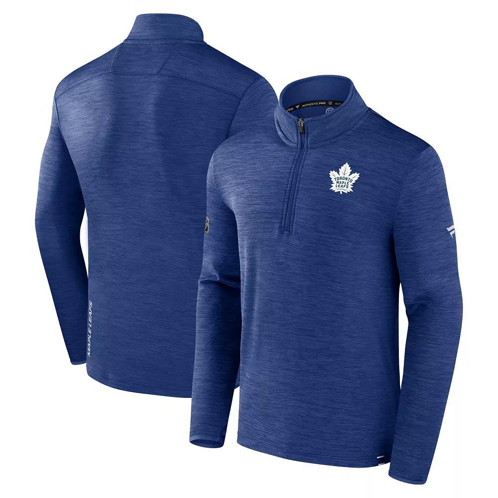 Men's Fanatics Branded  Heather Navy Washington Capitals Authentic Pro Quarter-Zip Pullover Top, Size: 3XL, Blue Product Image