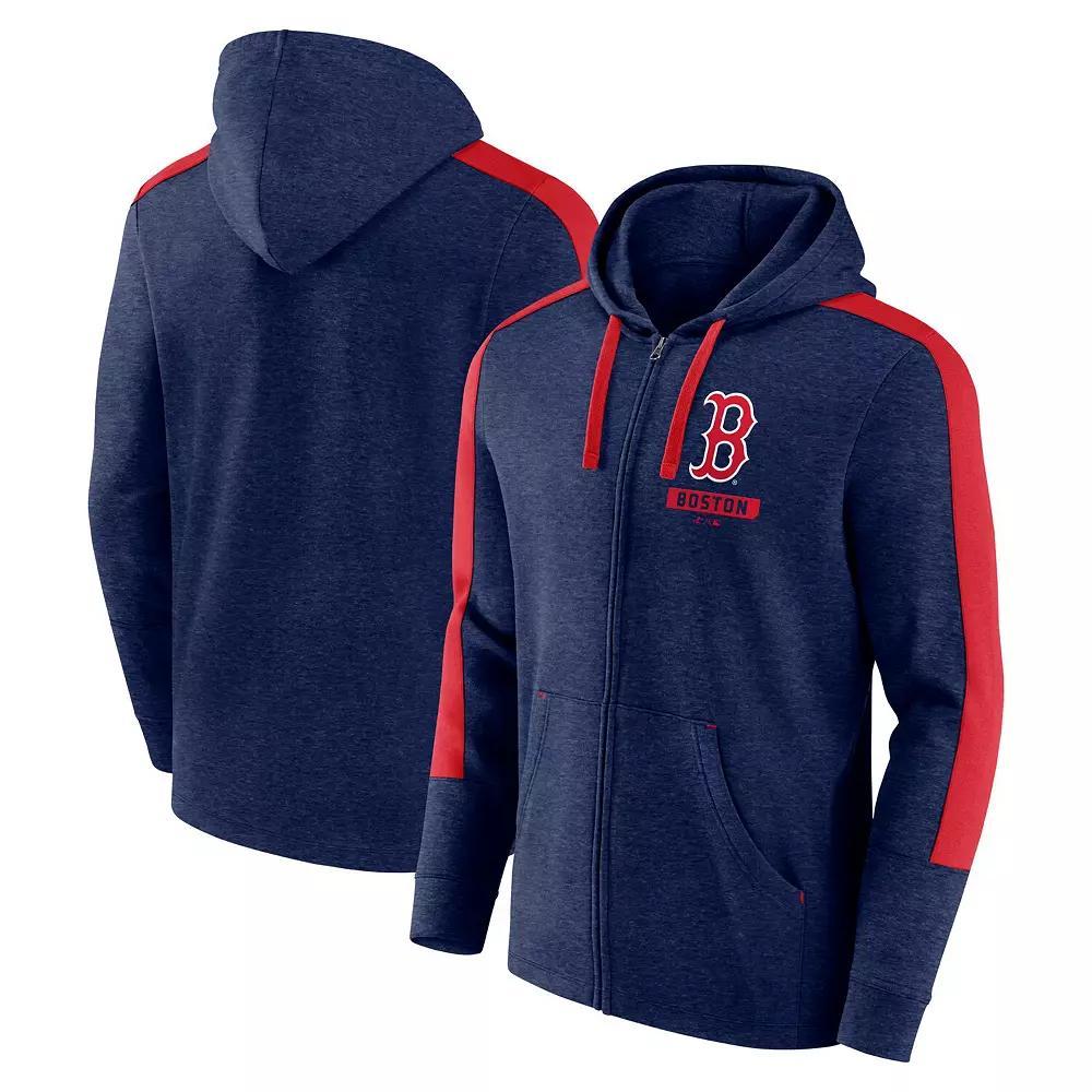 Mens Fanatics Heather Boston Red Sox Gains Fleece Full-Zip Hoodie Blue Product Image