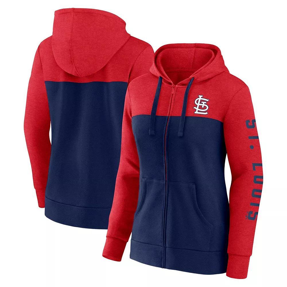 Women's Fanatics Branded Red/Navy St. Louis Cardinals City Ties Hoodie Full-Zip Sweatshirt, Size: Medium Product Image