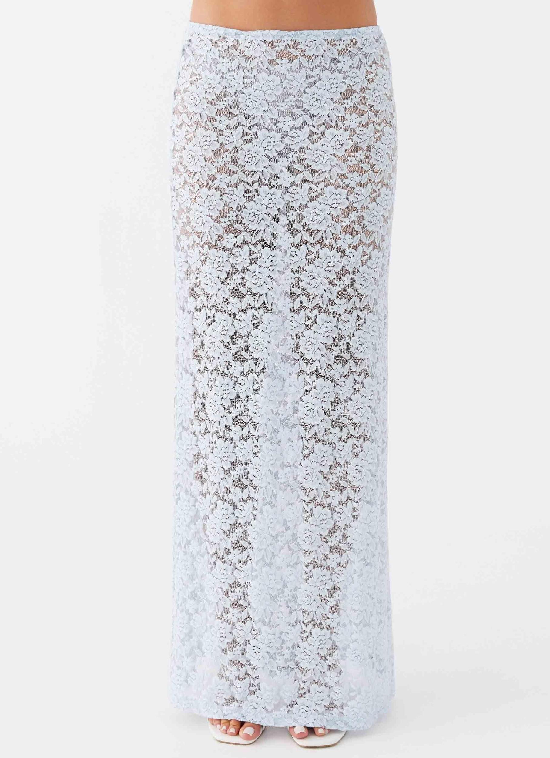 Zephyra Lace Maxi Skirt - Blue Cloud Product Image