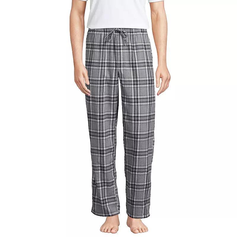 Men's Lands' End Flannel Pajama Sleep Pants, Size: Medium, Navy Green Plaid Product Image