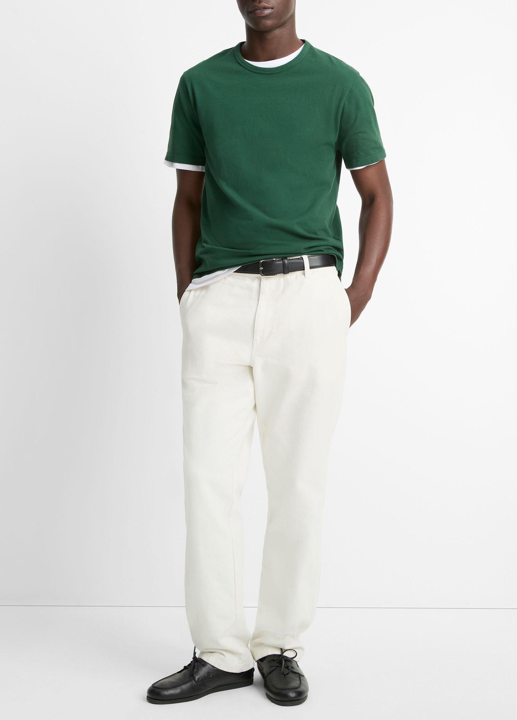 Mens Garment Dye Cotton T-Shirt, Washed Bamboo, Size S Vince Product Image