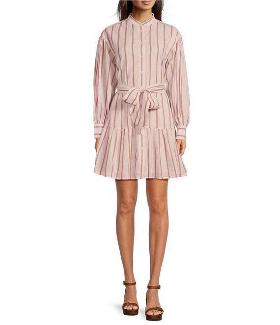 Lauren Ralph Lauren Georgette V-Neck Long Sleeve A-Line Dress Product Image
