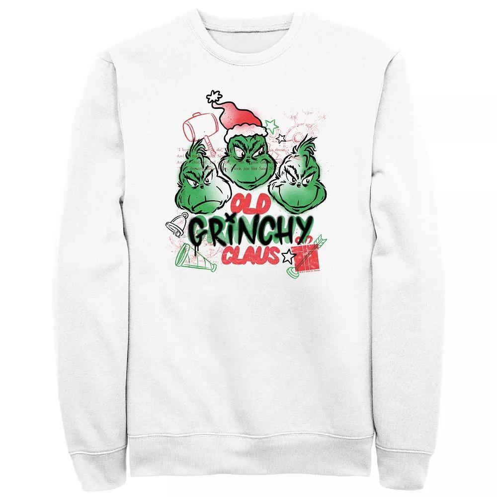 Big & Tall Dr. Seuss Old Grinchy Claus Graphic Fleece, Men's, Size: Small, White Product Image