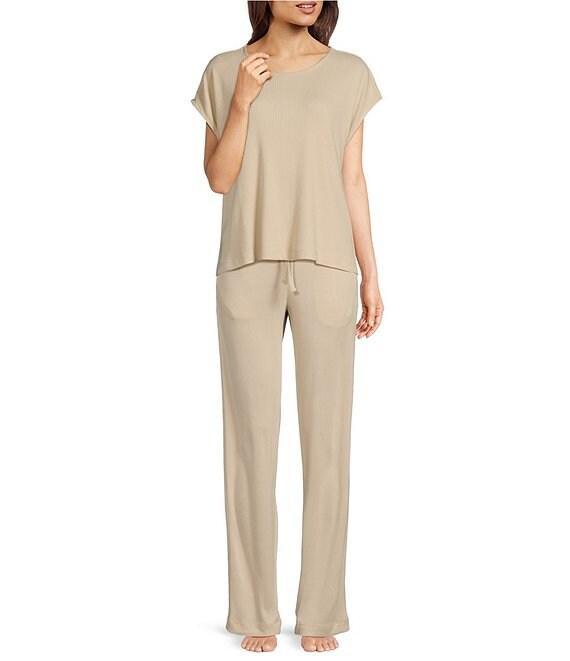 N By Natori Brushed Knit Coordinating Tapered Lounge Pant Product Image