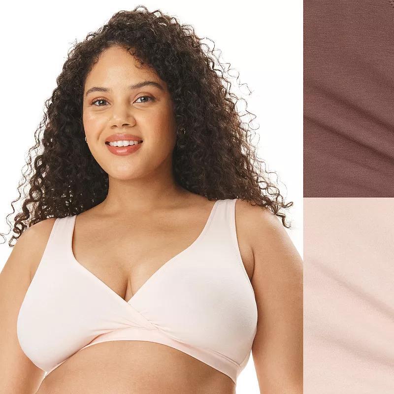 Womens Motherhood Maternity Wrap Nursing Bra 2 Pack 92016 Pink And Brown Product Image