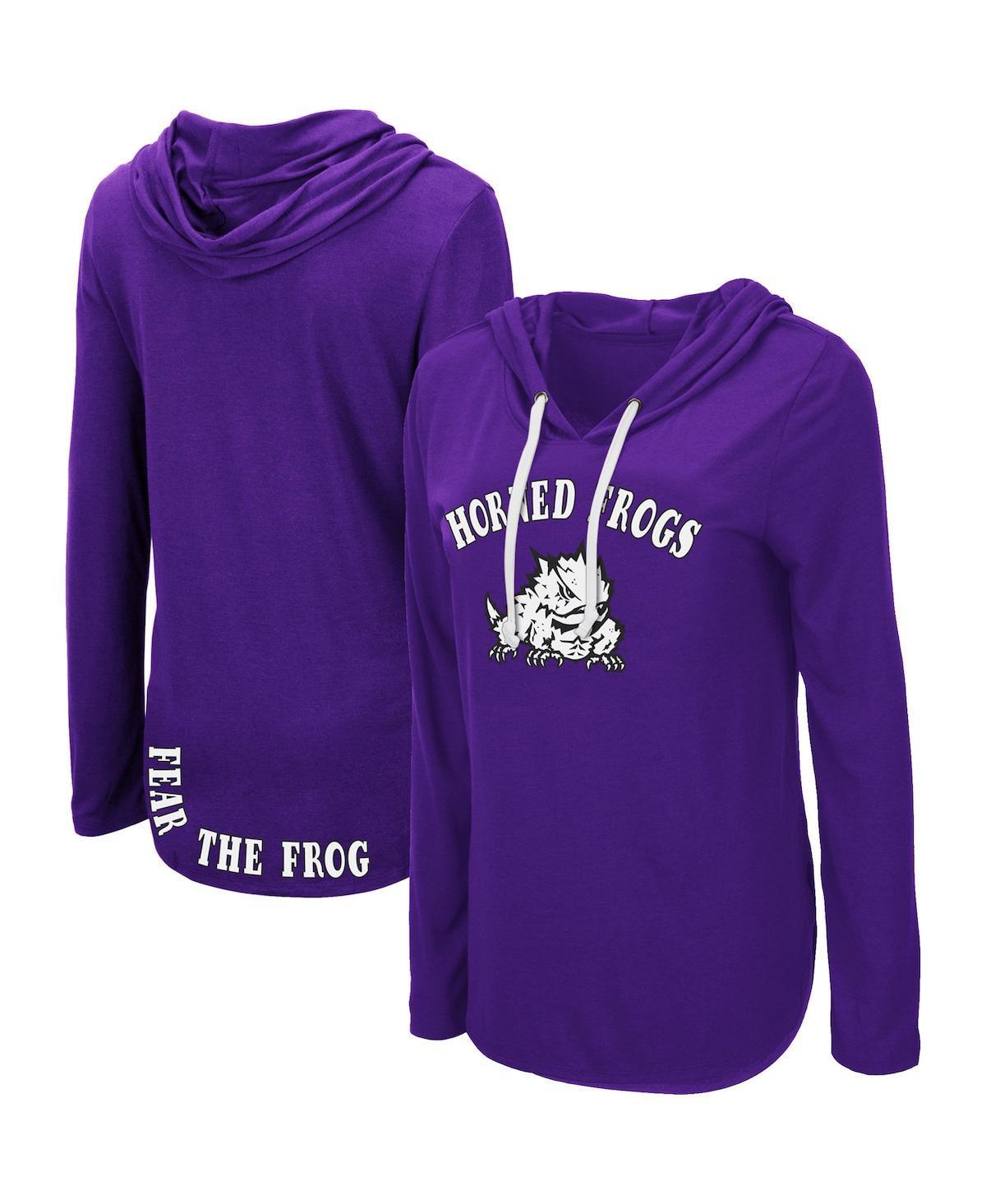 Women's Colosseum Purple TCU Horned Frogs My Lover Lightweight Hooded Long Sleeve T-Shirt, Size: Medium Product Image