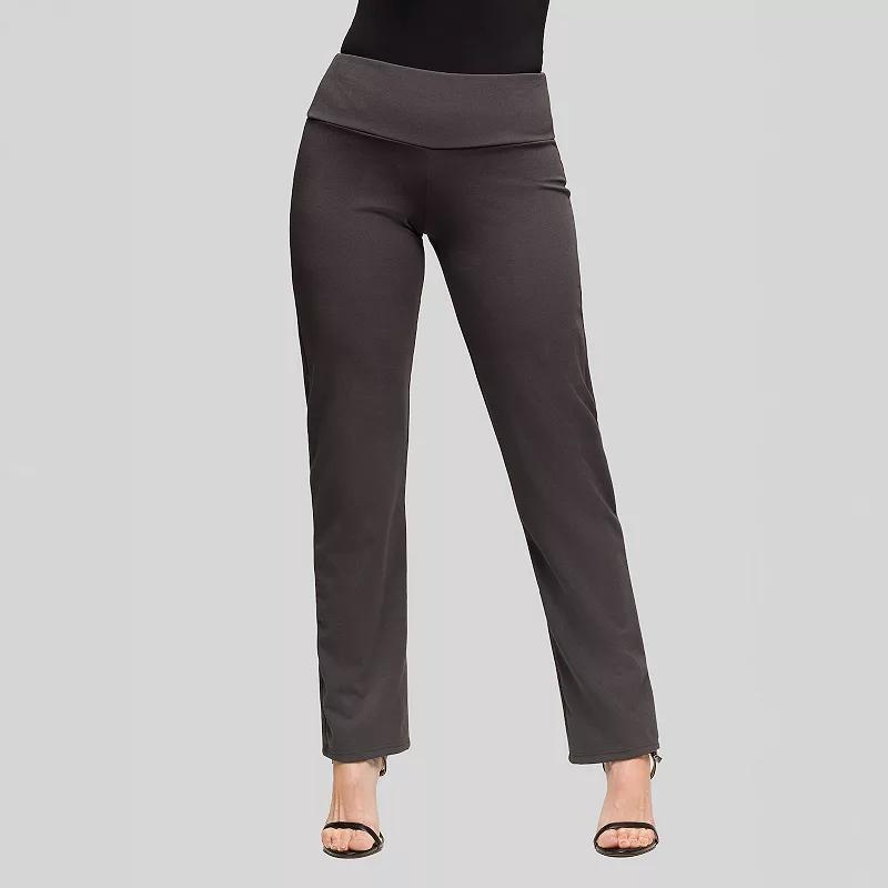 Women's 24Seven Comfort Apparel High Waist Stretch Dress Pants, Size: Medium, Brown Product Image