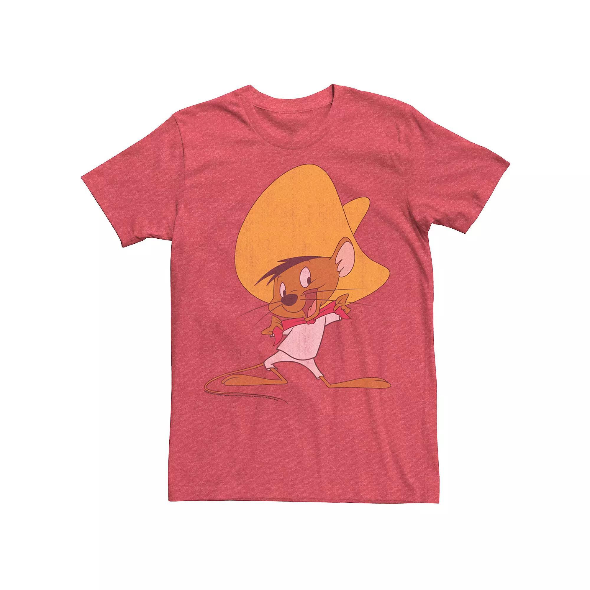 Men's Looney Tunes Speedy Gonzales Red Hue Portrait Tee, Size: Large, Red Grey Product Image
