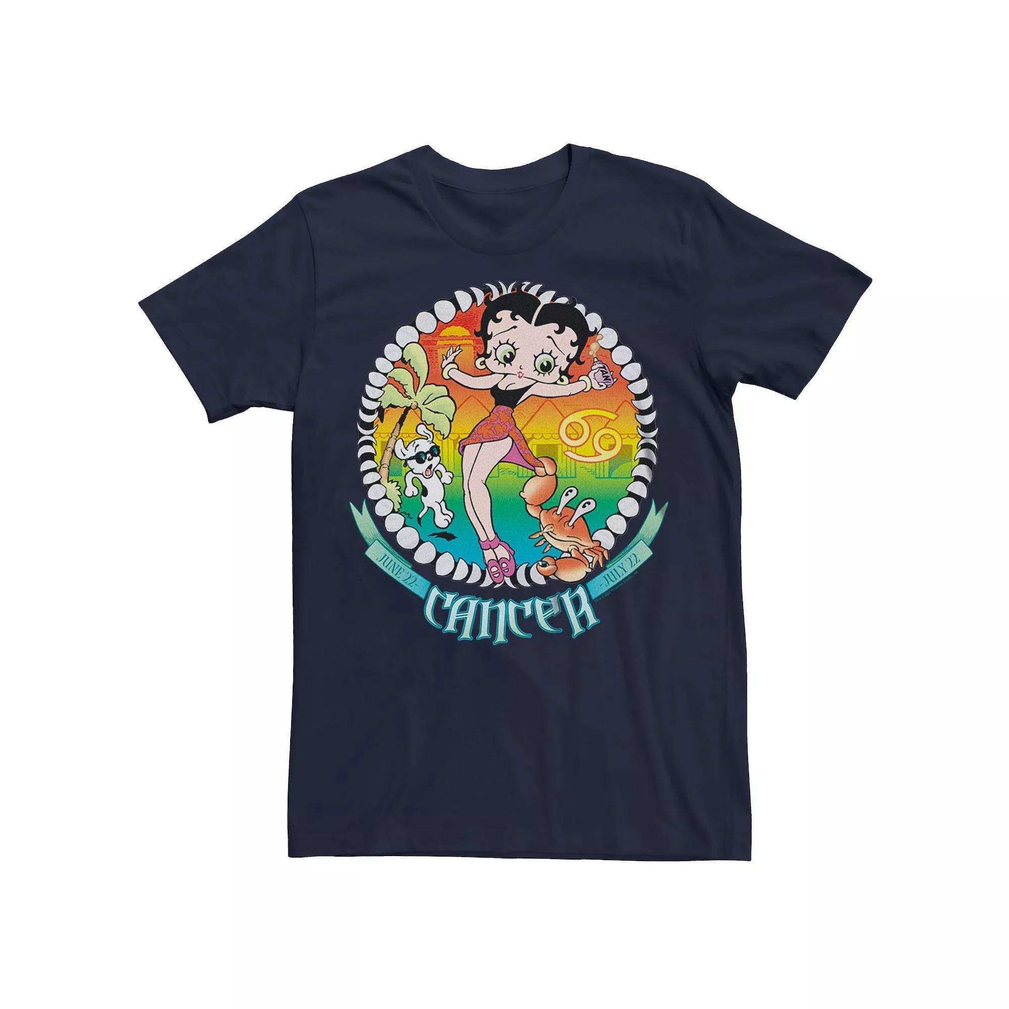 Men's Betty Boop Cancer Horoscope Tee, Size: Large, Blue Product Image