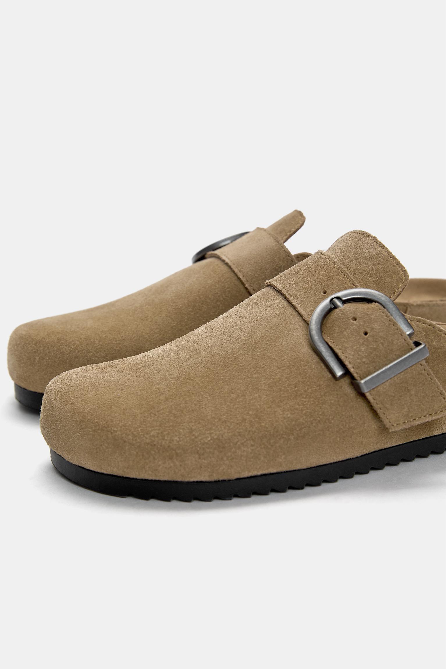 Leather clogs with buckle Product Image