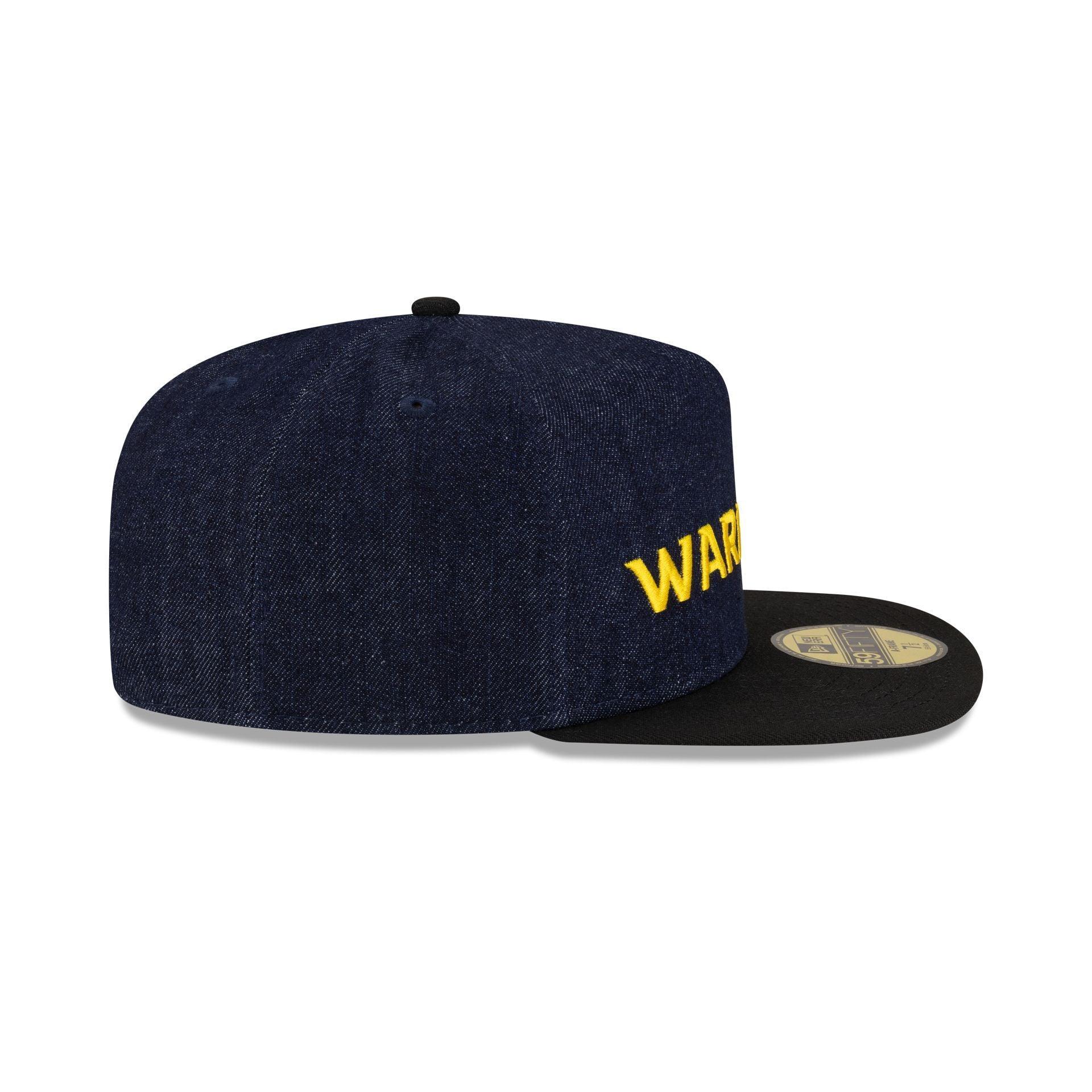Golden State Warriors Navy Denim 59FIFTY A-Frame Fitted Hat Male Product Image