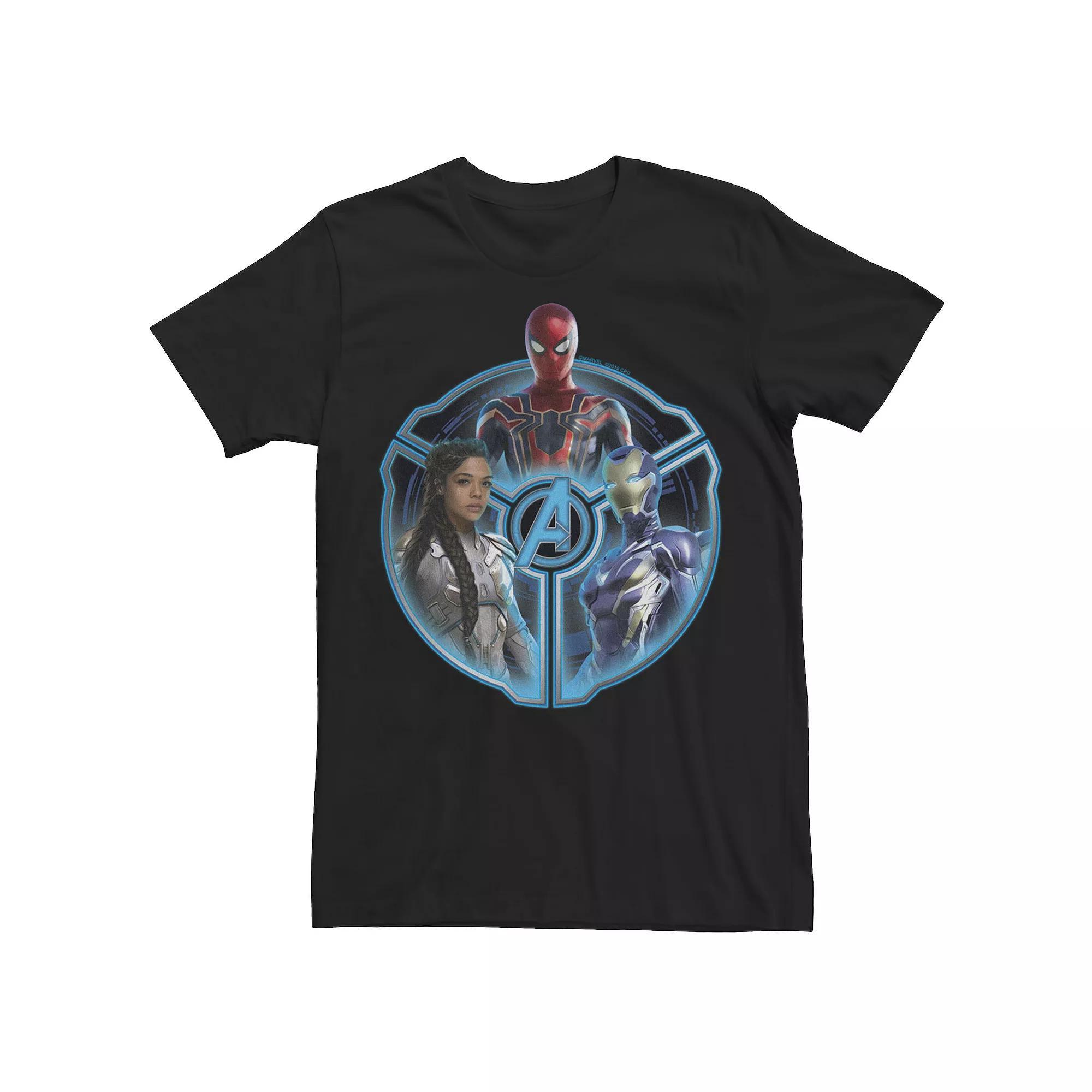 Men's Marvel Avengers Endgame Techno Group Shot Circle Portrait Tee, Size: XL, Black Product Image