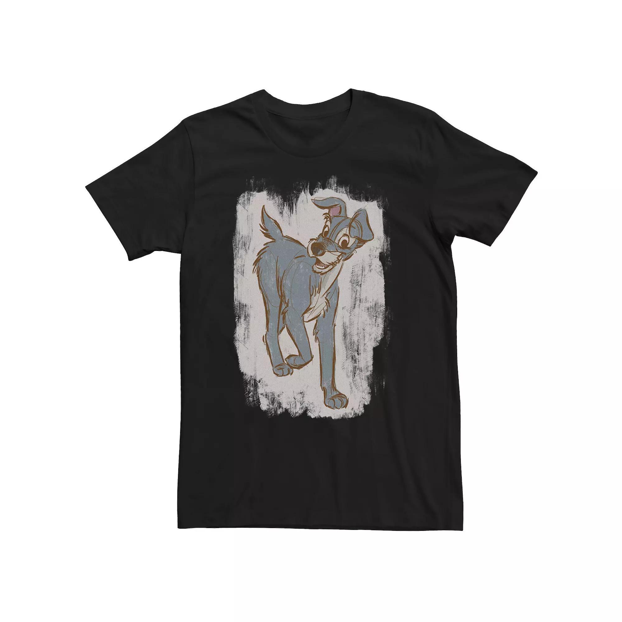 Disney's Lady And The Tramp Men's Strut Sketch Tee, Size: XL, Black Product Image