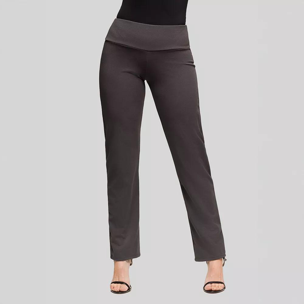 Women's 24Seven Comfort Apparel High Waist Stretch Dress Pants, Size: Medium, Brown Product Image