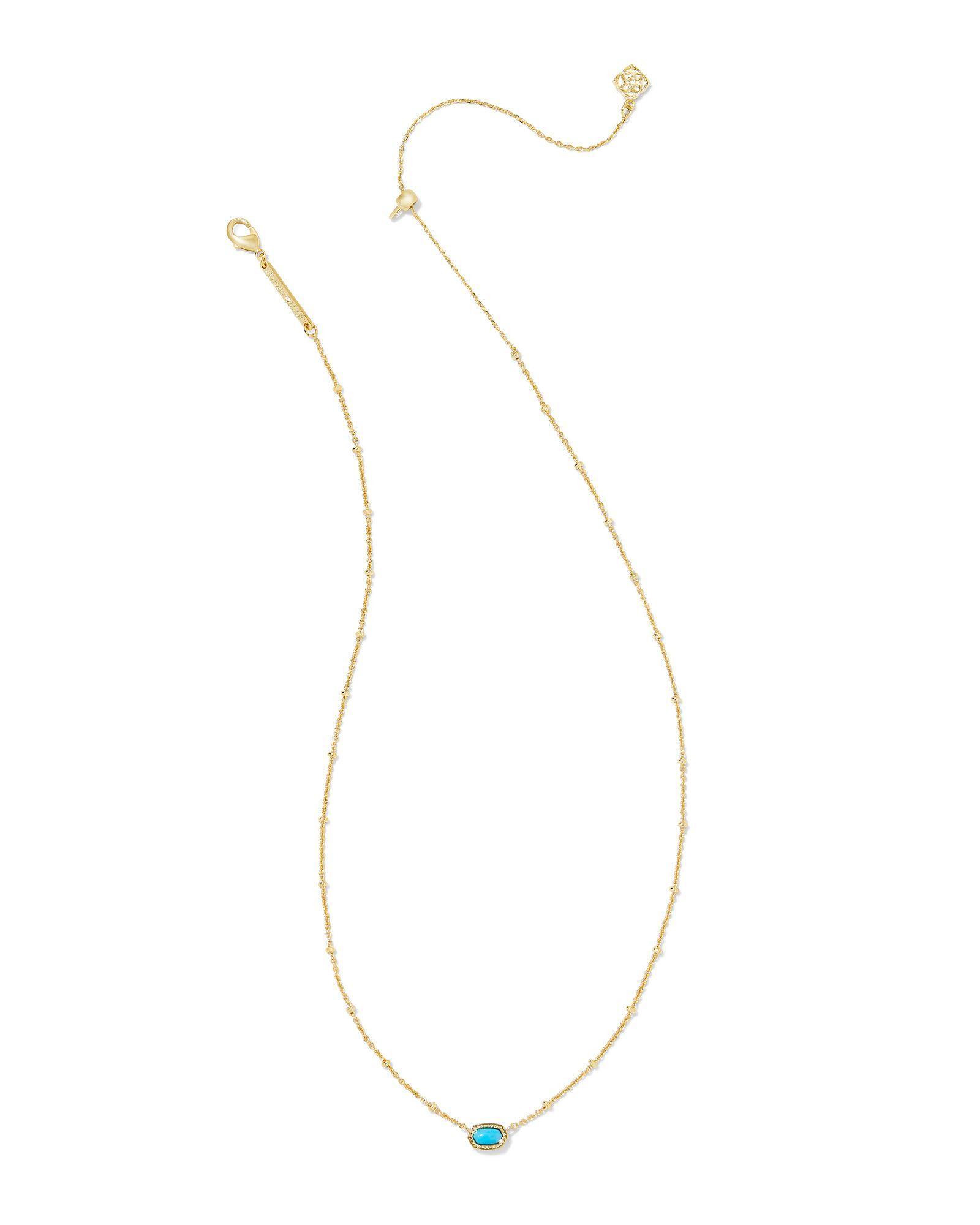 Mini Elisa Gold Satellite Short Pendant Necklace in Turquoise Magnesite Product Image