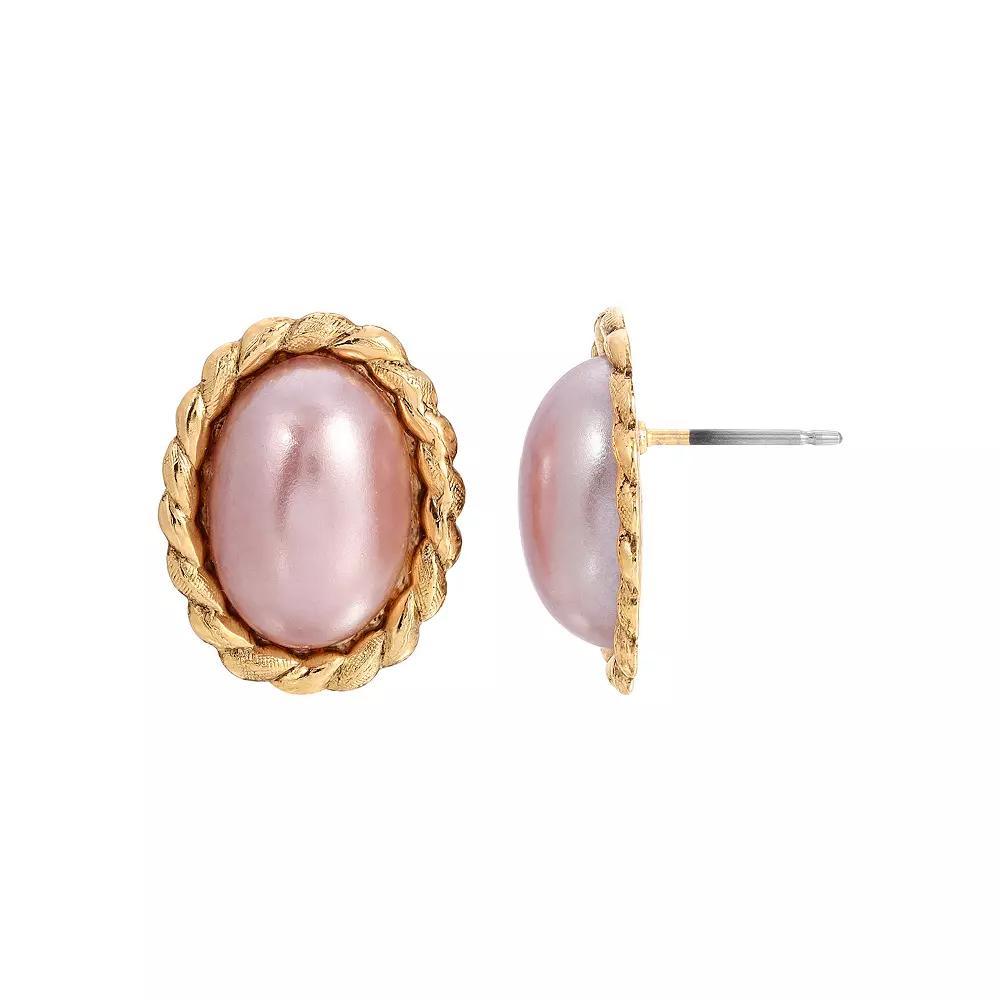 1928 Pink Pearl Earrings, Womens Product Image
