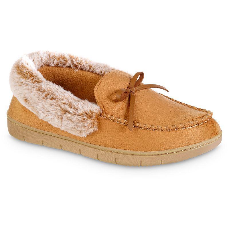 isotoner Microsuede Rae Comfort Women's Moccasin Slippers, Size: XL, Black Product Image