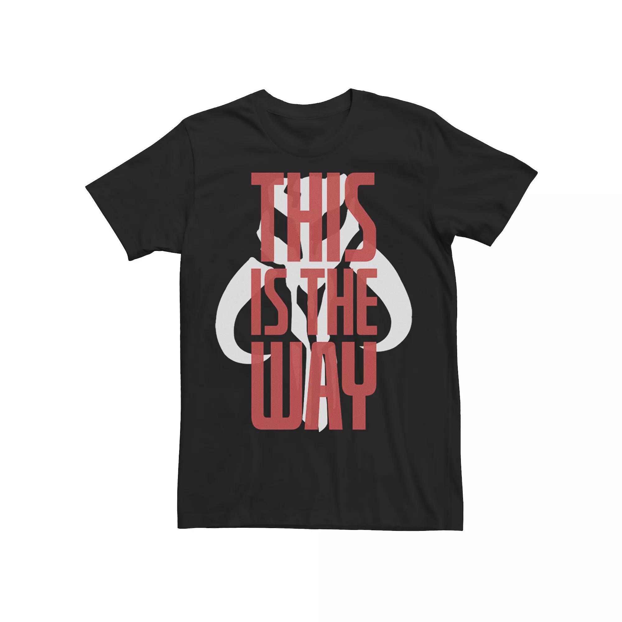 Men's Star Wars The Mandalorian This Is The Way Red Text Overlay Tee, Size: 3XL, Black Product Image